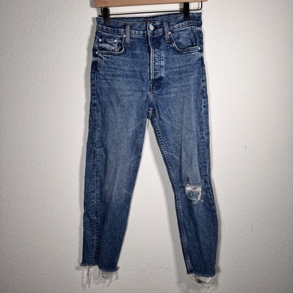 Mother The Tomcat Button‎ Fly Distressed Ankle JeansSize 26